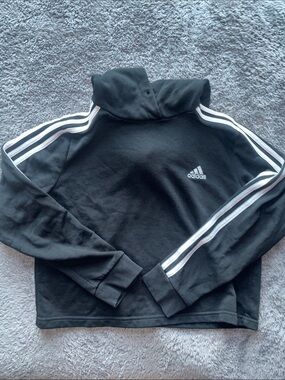 adidas Black Track Cropped Sweatshirt